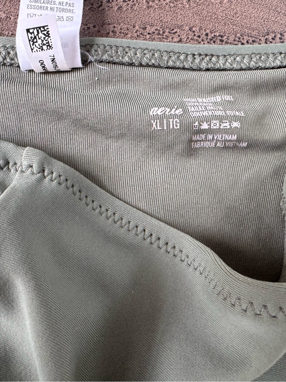 Bundle of aerie high waisted full coverage Bikini Bottoms - Red and Olive Green - Picture 3 of 5